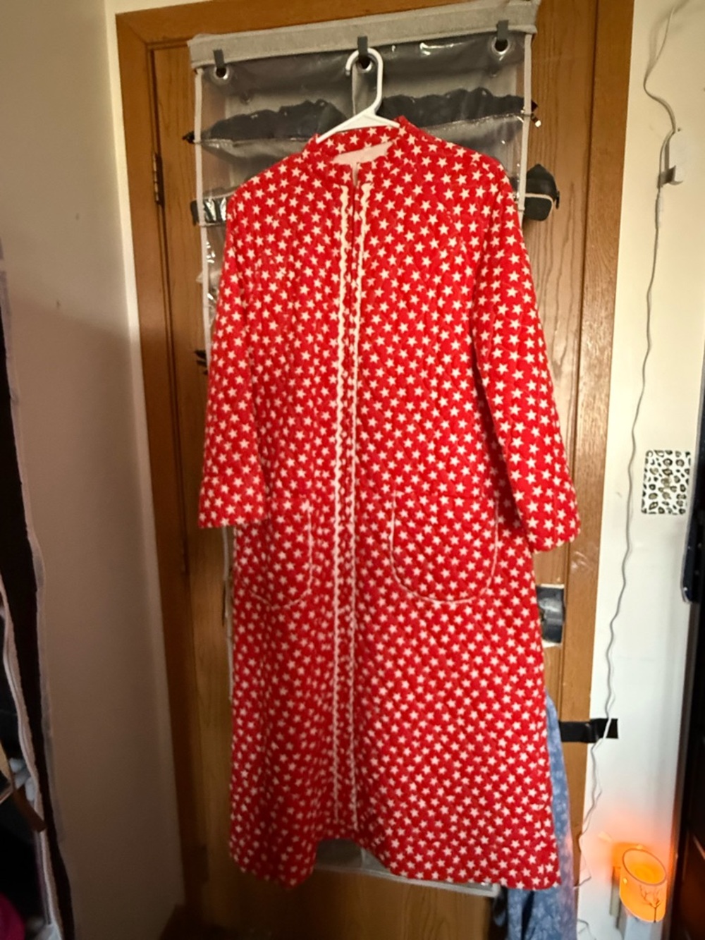 Red Star Print Vintage House Coat